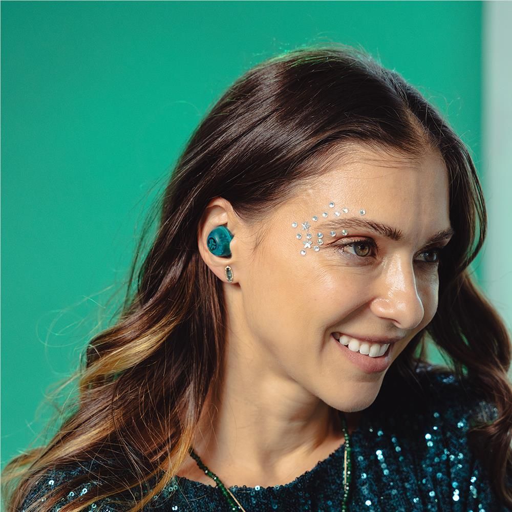 JLab GO Pop ANC True Wireless Earbuds (Clear Teal)
