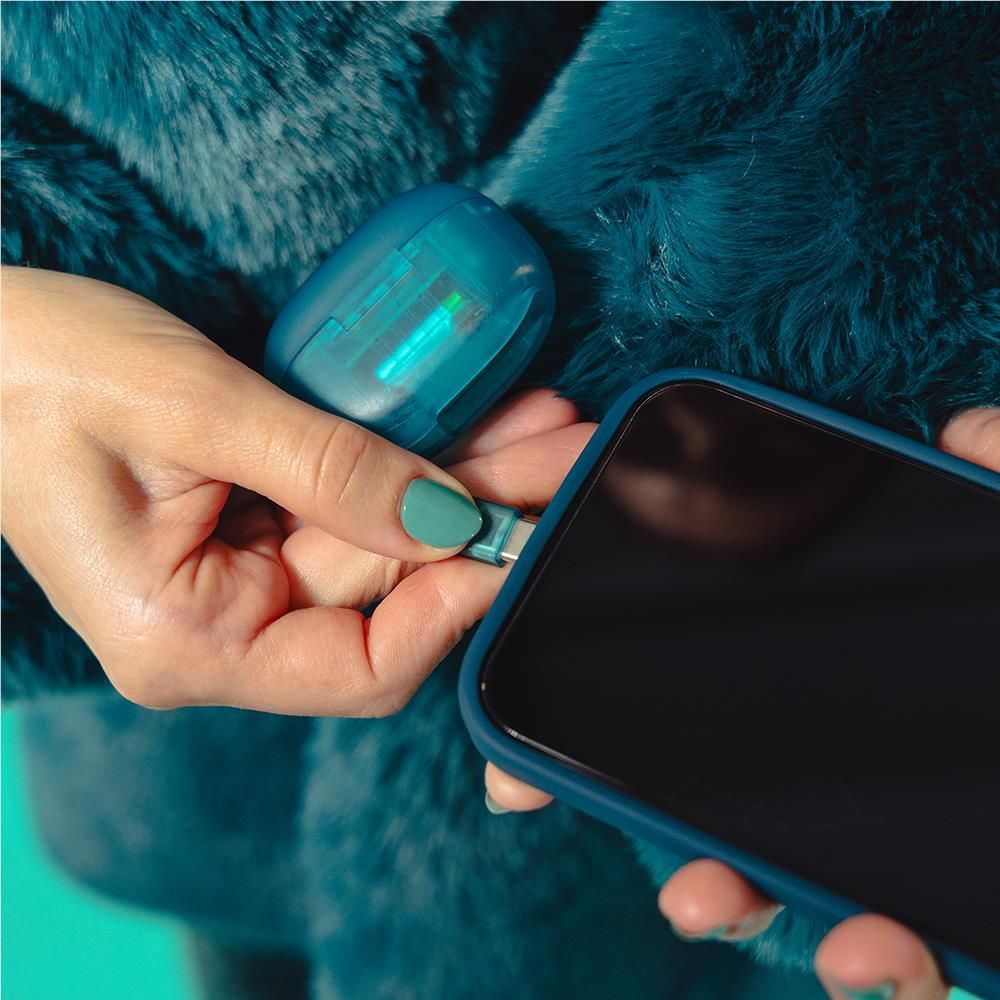 JLab GO Pop ANC True Wireless Earbuds (Clear Teal)