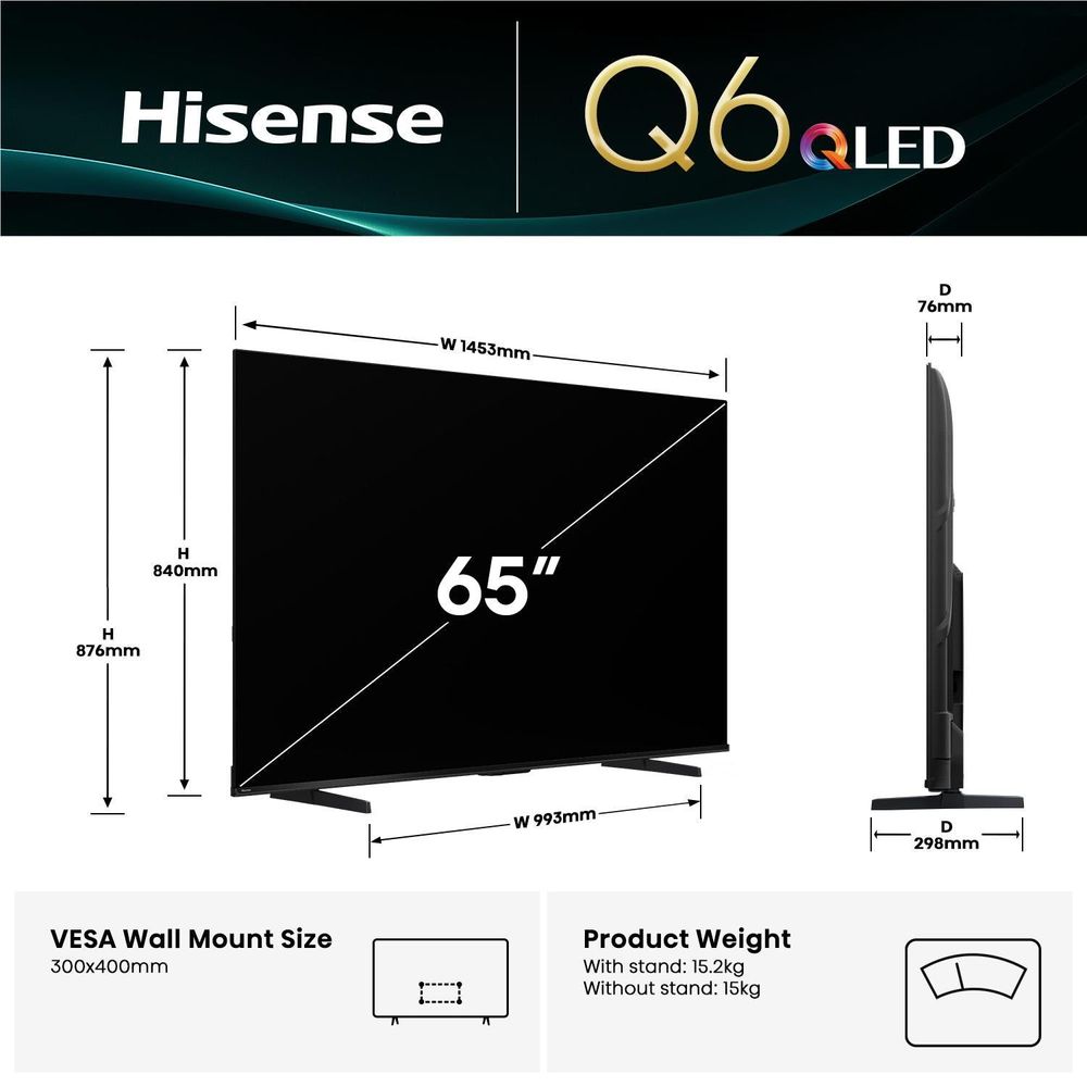 Hisense 65" Q6QNZ 4K QLED Smart TV [2025]