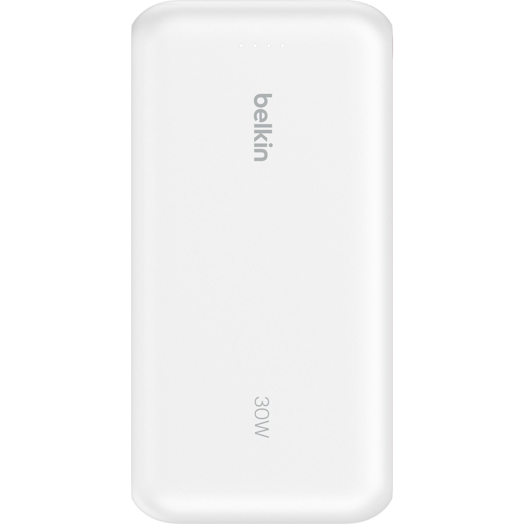Belkin BoostCharge Power Bank 20K with Integrated Cable (White)