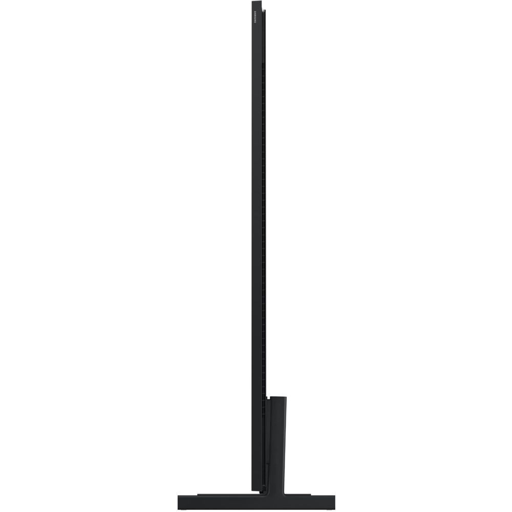 Samsung TV with black slim profile and pedestal stand