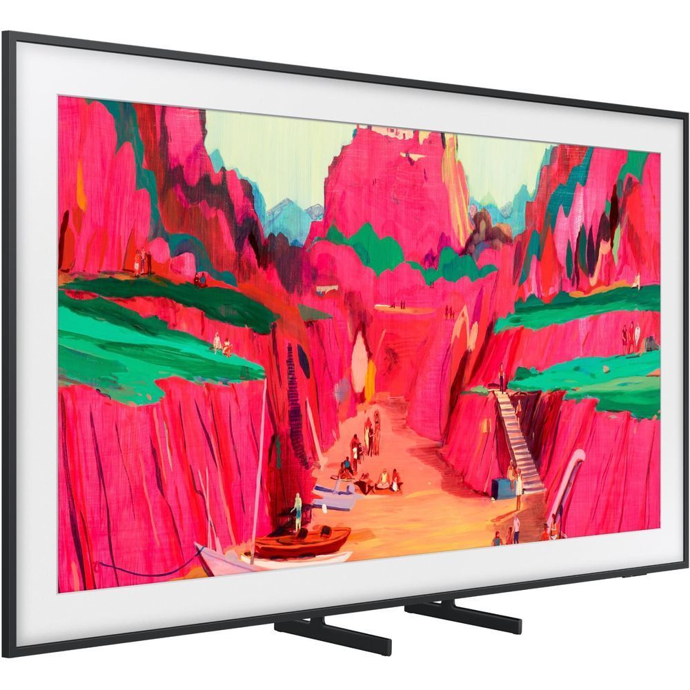 Samsung 75-inch QLED 4K TV, black frame with dual feet stand