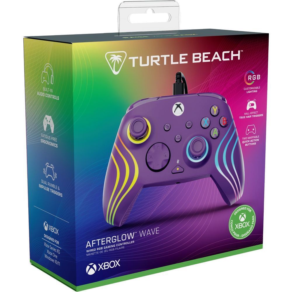 Turtle Beach Afterglow Wave purple wired Xbox gaming controller retail box