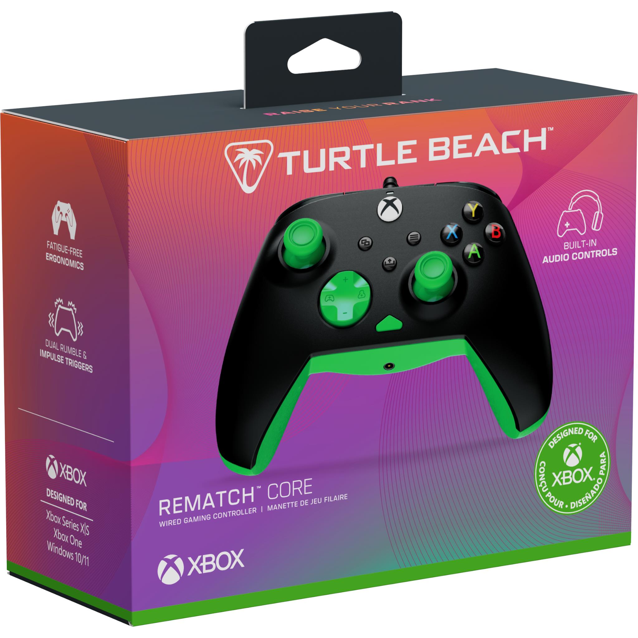 Turtle Beach Rematch Core Wired Gaming Controller for Xbox (Black/Green)