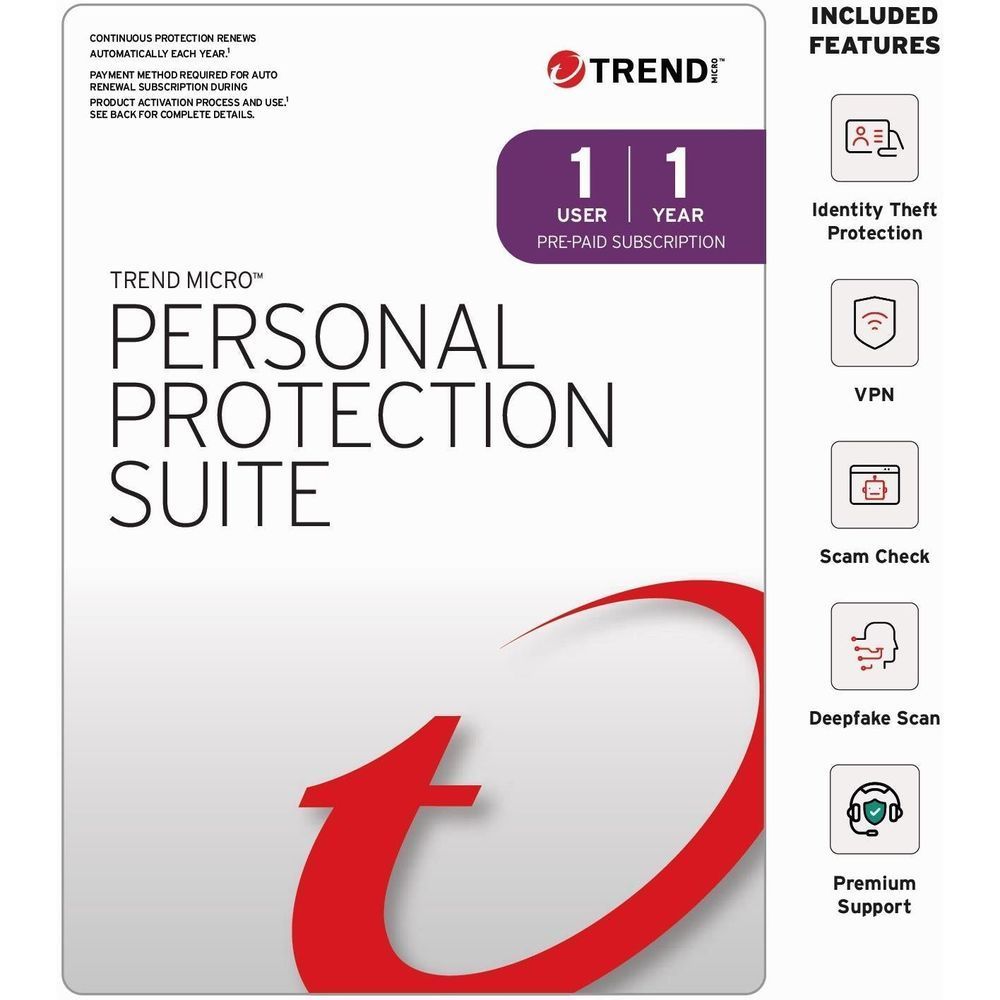 Personal Protection Suite download card, 1 user 1 year, red swoosh logo