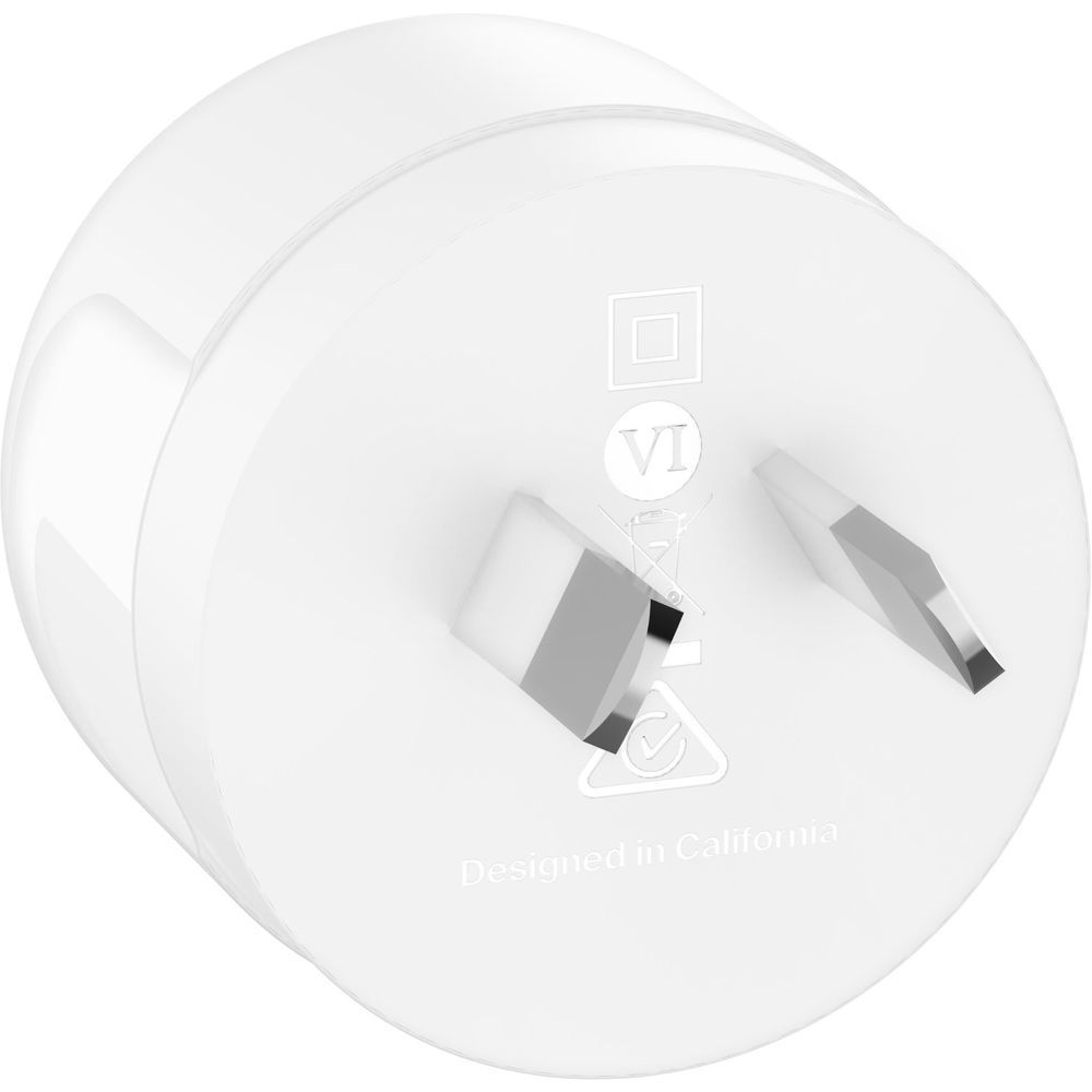 Belkin BoostCharge USB-C wall charger back, white with two prongs