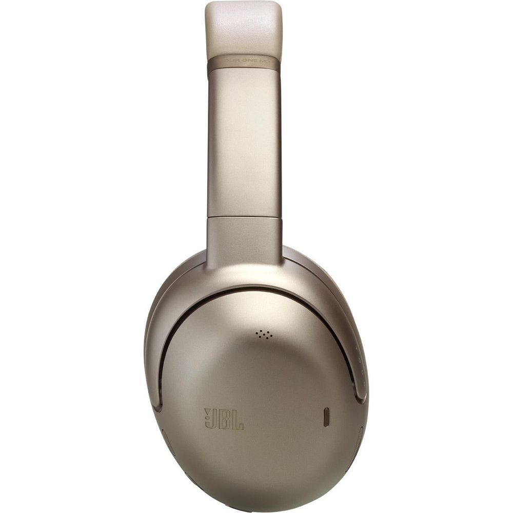 Mocha wireless over-ear noise-canceling headphones, top headband and earcup controls