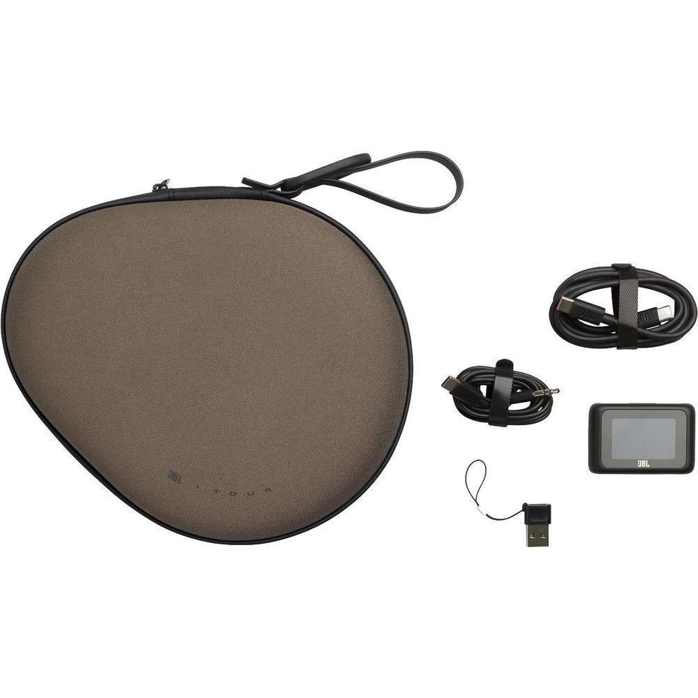 Mocha headphones accessories: hard case, cables, and small wireless display module