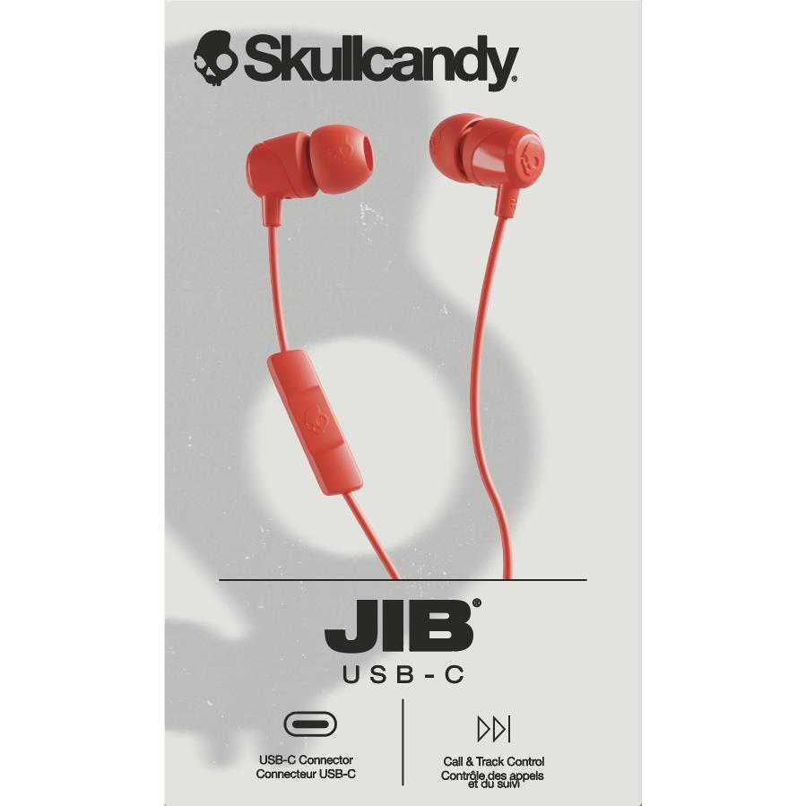 Skullcandy Jib USB-C Wired In-ear Headphones (Red)