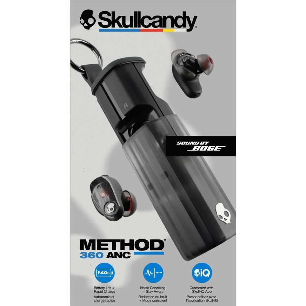 Skullcandy Method 360 ANC wireless earbuds retail box with Bose branding