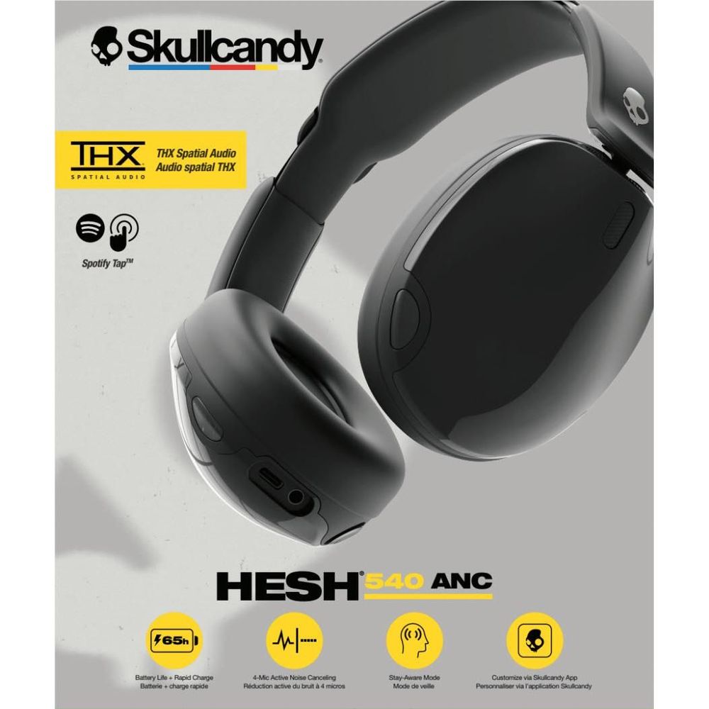 Skullcandy Hesh 540 Active Noise Cancelling Over-Ear Headphones (Black)