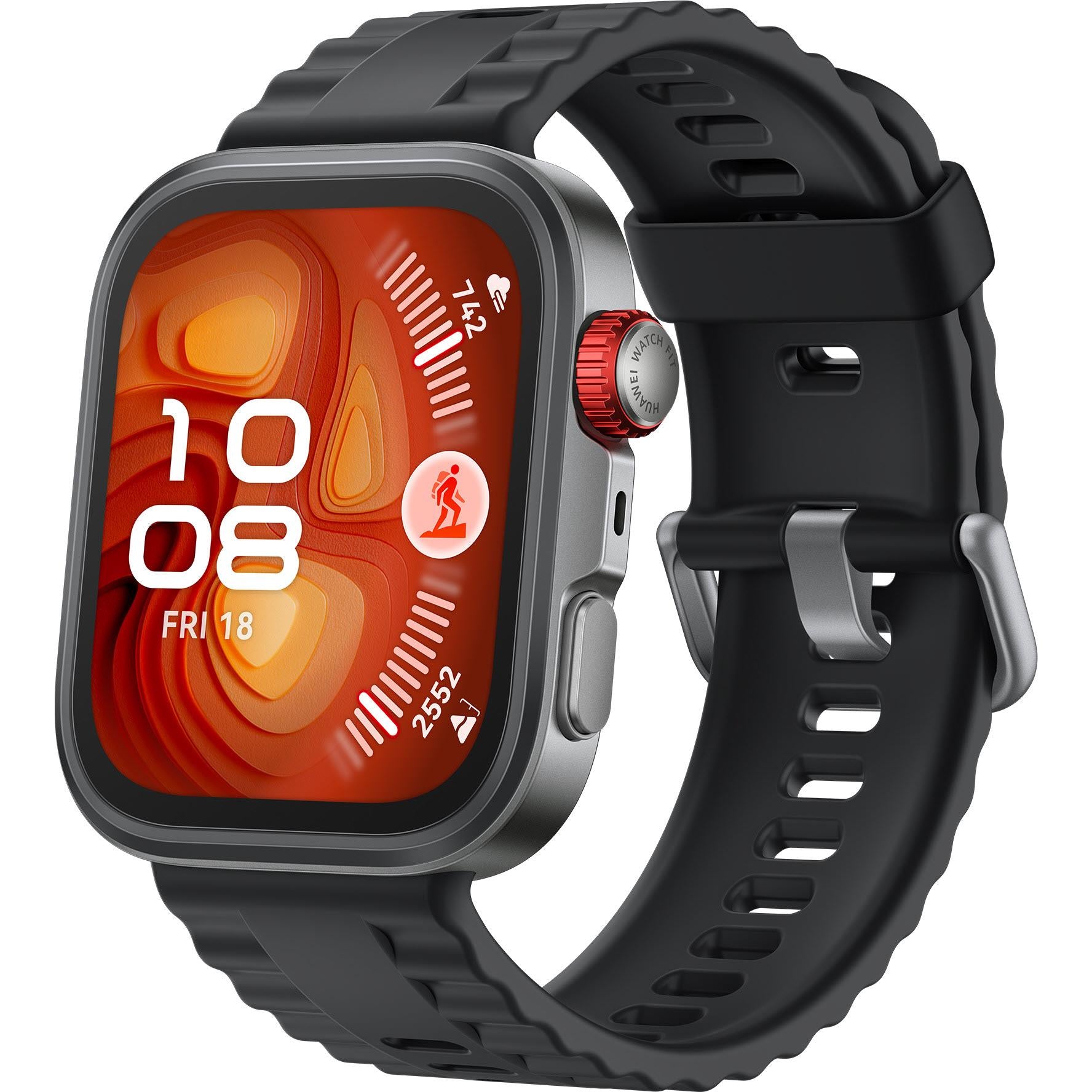 Huawei Fit 4 Pro Matt Black Aluminium Case Watch (Black Fluoroelastomer Sport Strap)