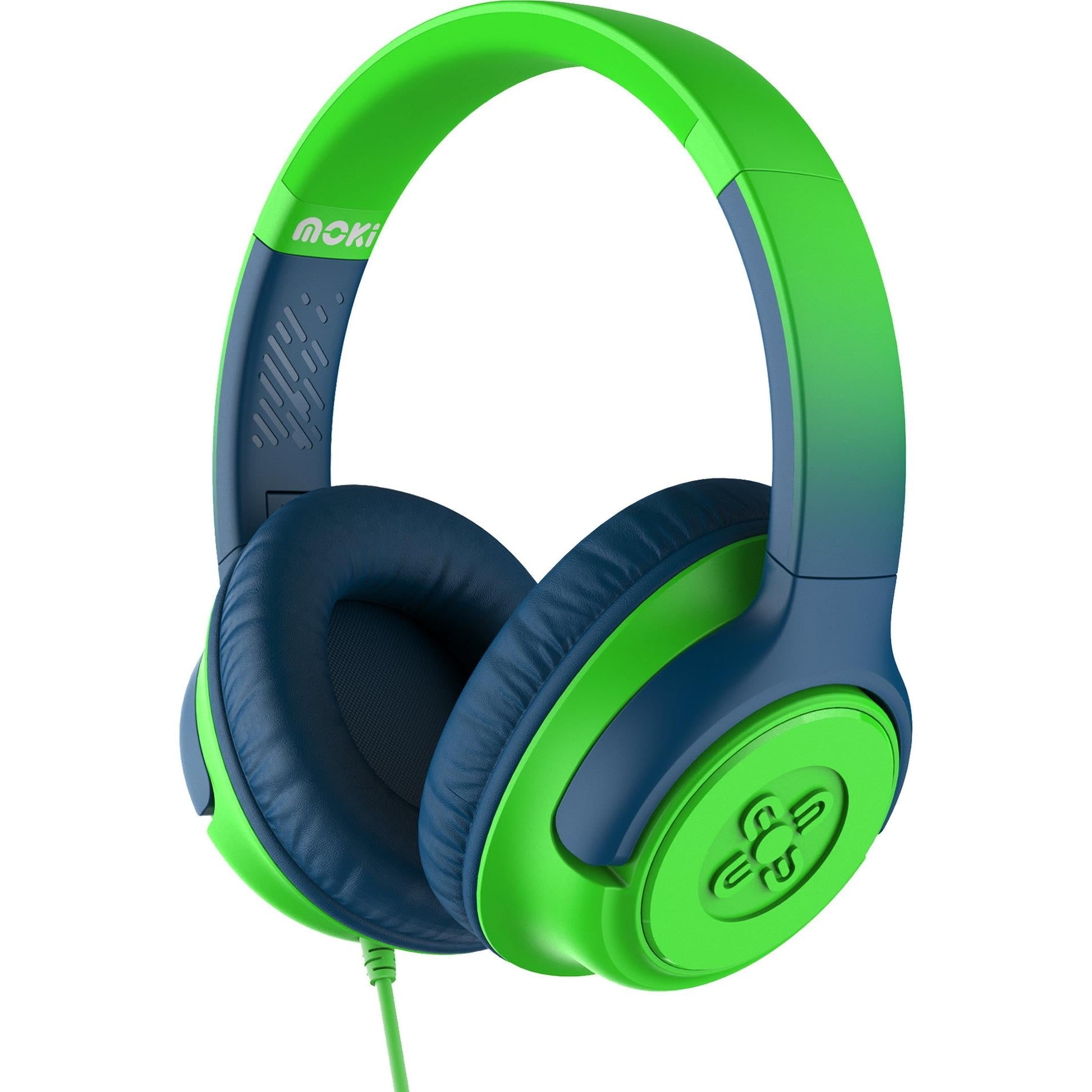 Moki Mixi Wired Kids Over-Ear Headphones (Green/Blue)