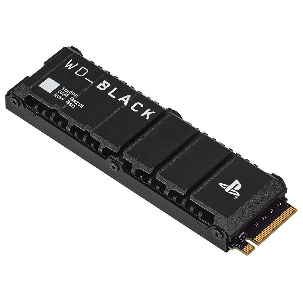 WD_BLACK SN850P NVMe SSD with black heatsink and gold connector edge