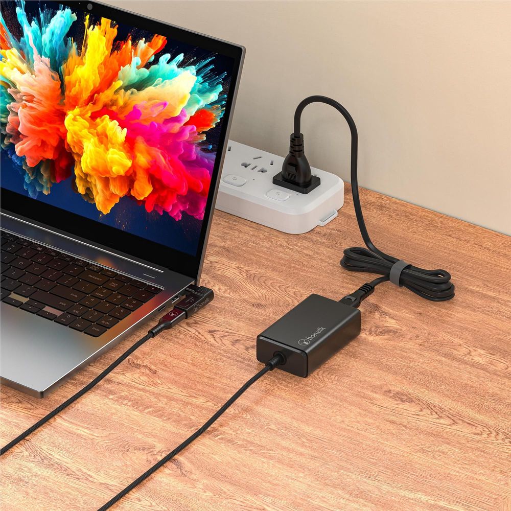Bonelk Long-Life 65W GaN Multi-Device Laptop Charger (Black)