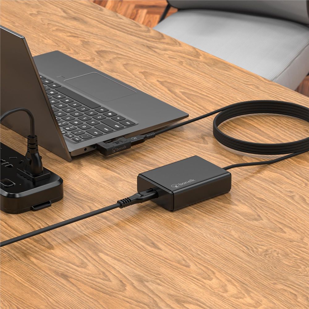 Bonelk Long-Life 100W GaN Multi-Device Laptop Charger (Black)