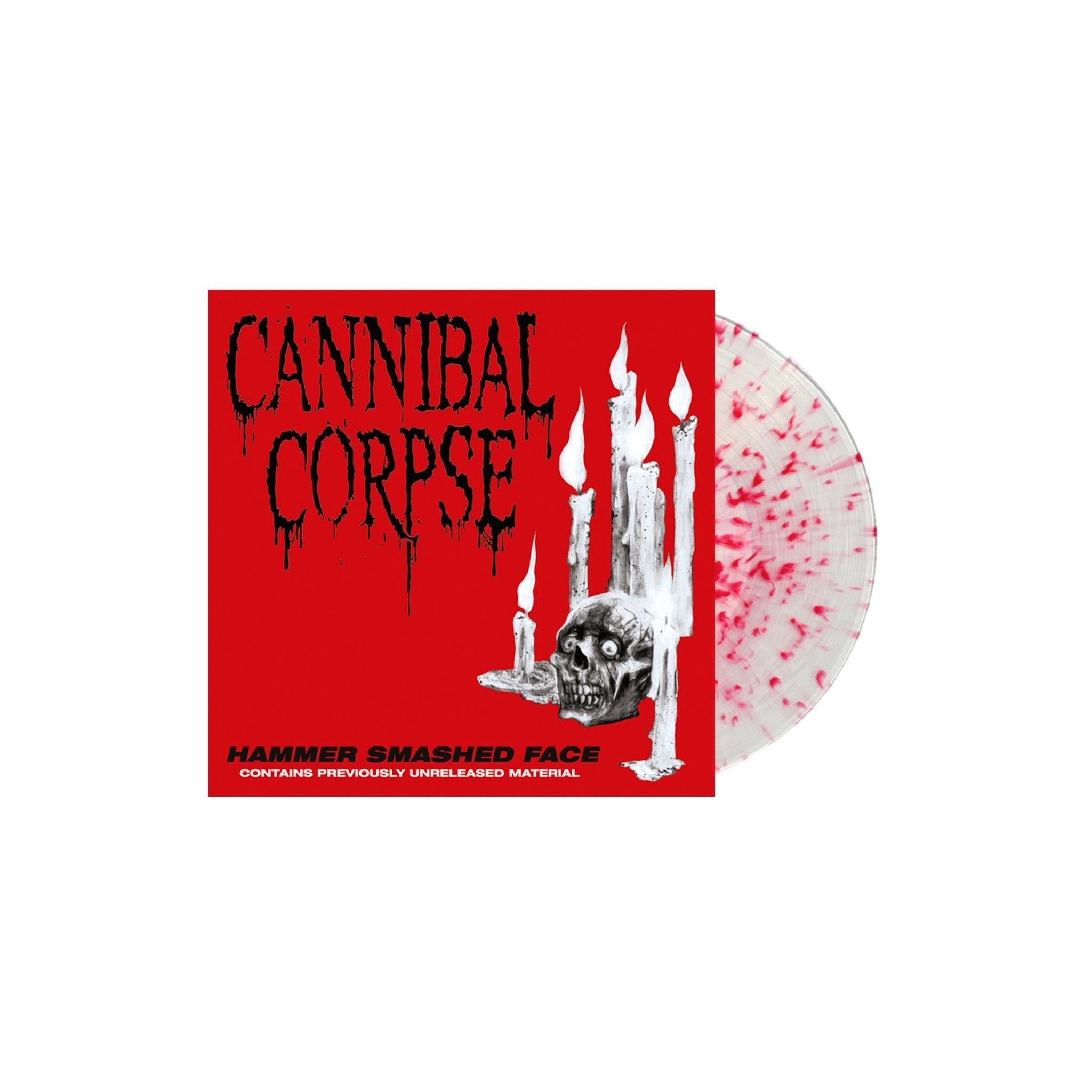 Hammer Smashed Face (Clear Red Splattered Vinyl) - By: Cannibal Corpse