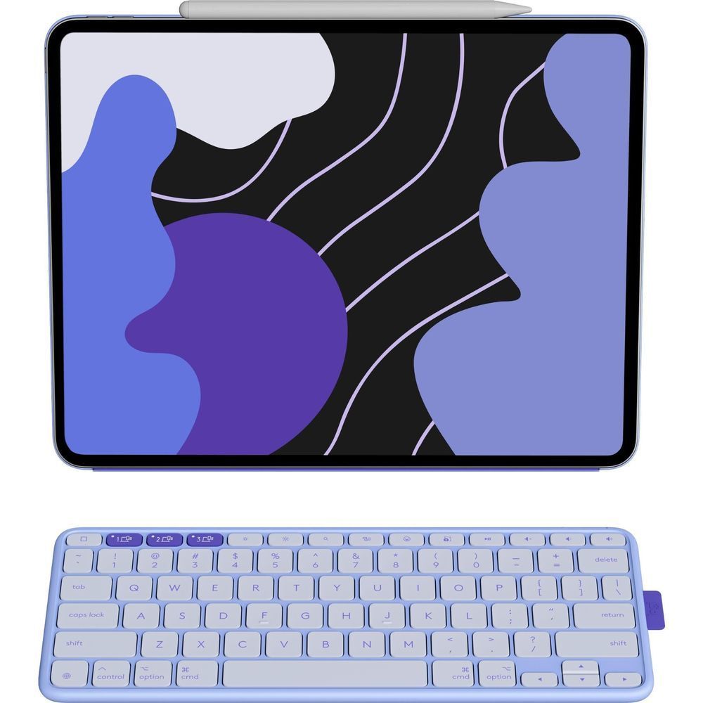 Lilac flip folio case with attached keyboard for 13-inch iPad Pro/Air
