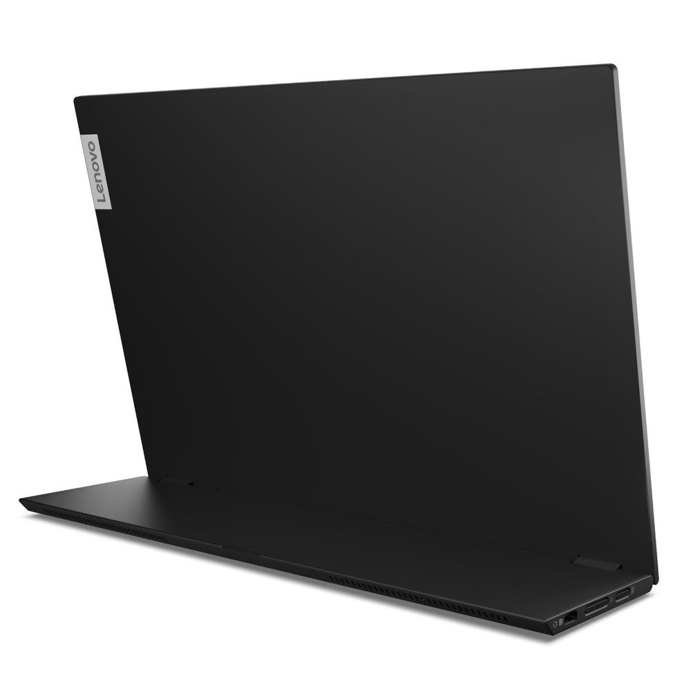 Lenovo ThinkVision portable monitor back panel in black with Lenovo logo