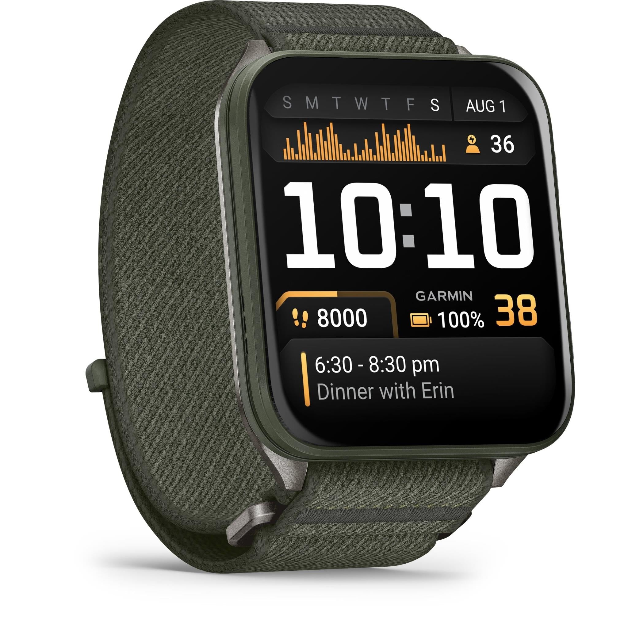 Garmin Venu X1 GPS Smartwatch (Moss with Titanium Caseback and Moss ComfortFit Nylon Band)