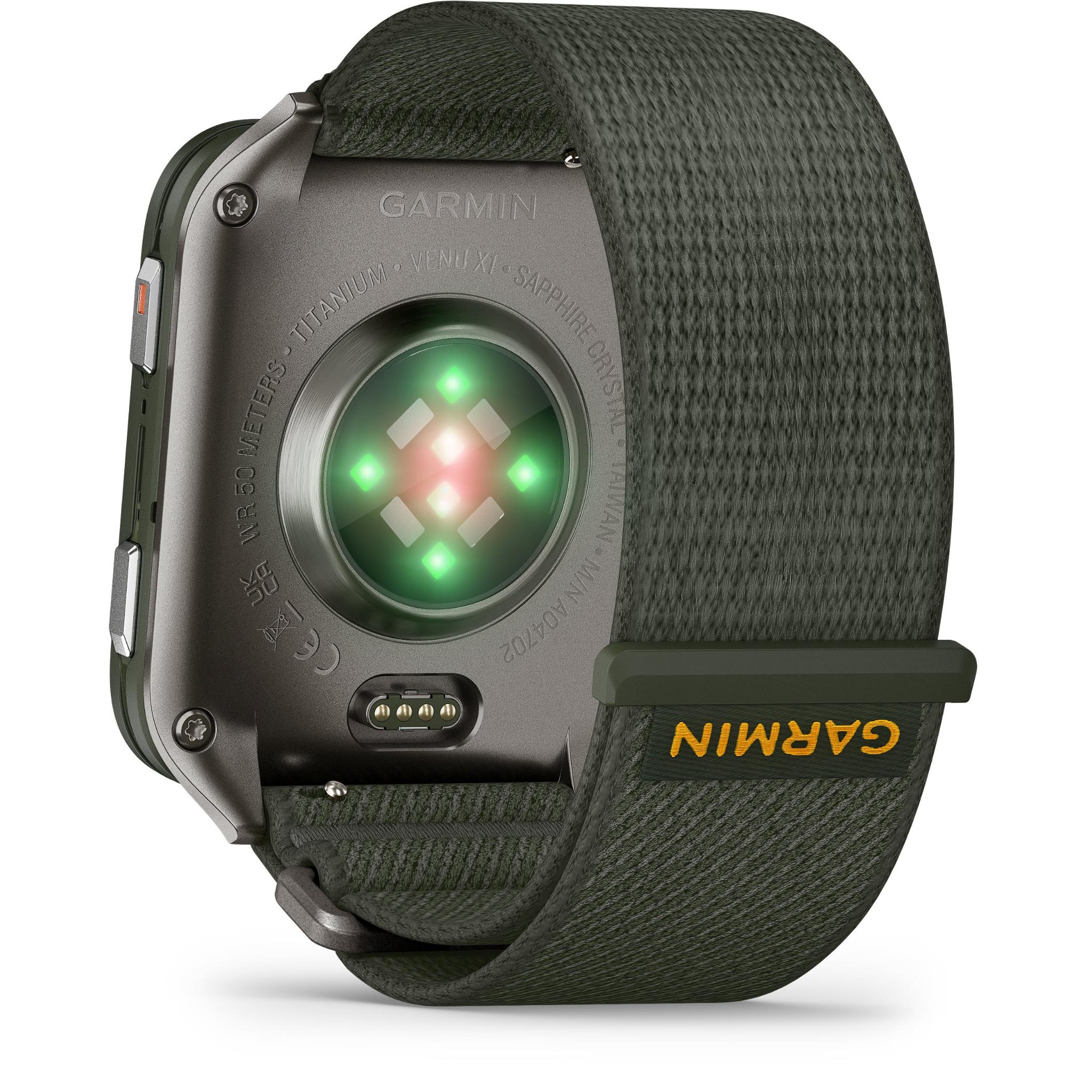 Garmin Venu X1 GPS Smartwatch (Moss with Titanium Caseback and Moss ComfortFit Nylon Band)