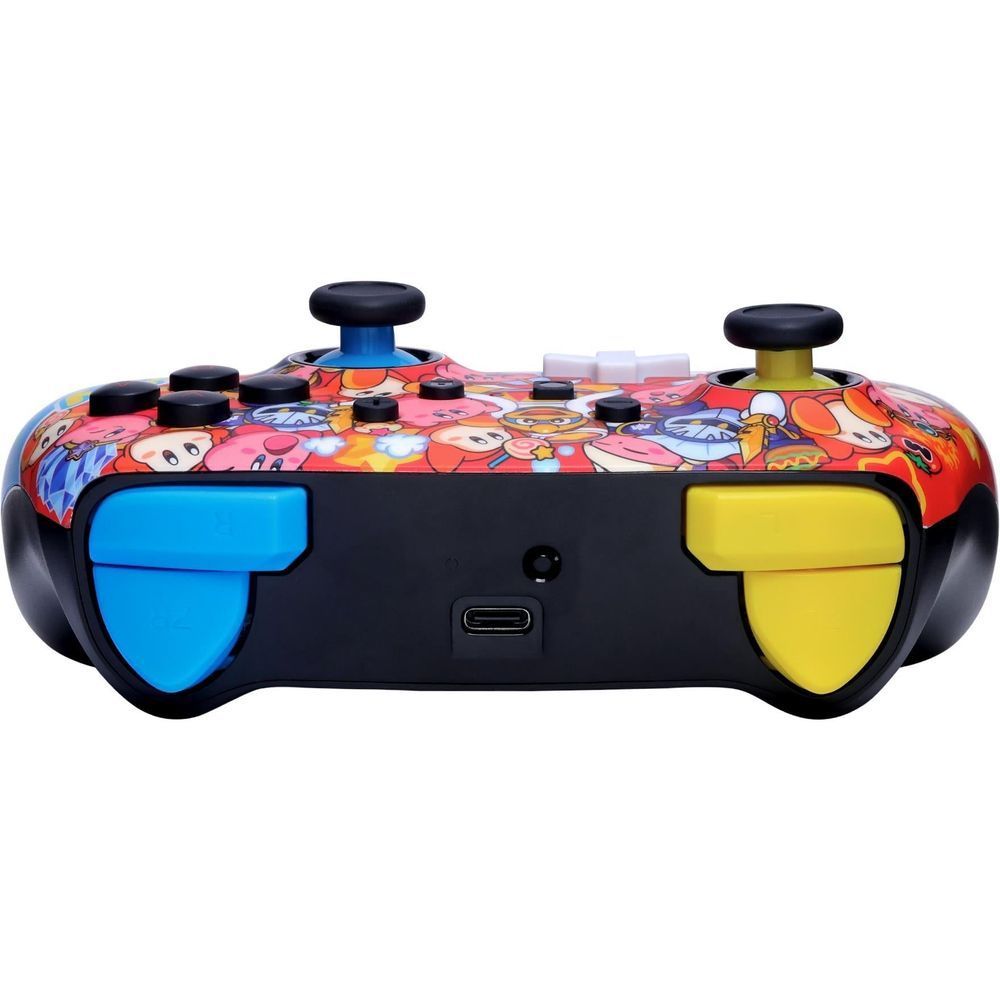 Kirby-themed wireless game controller top view with colored shoulder triggers