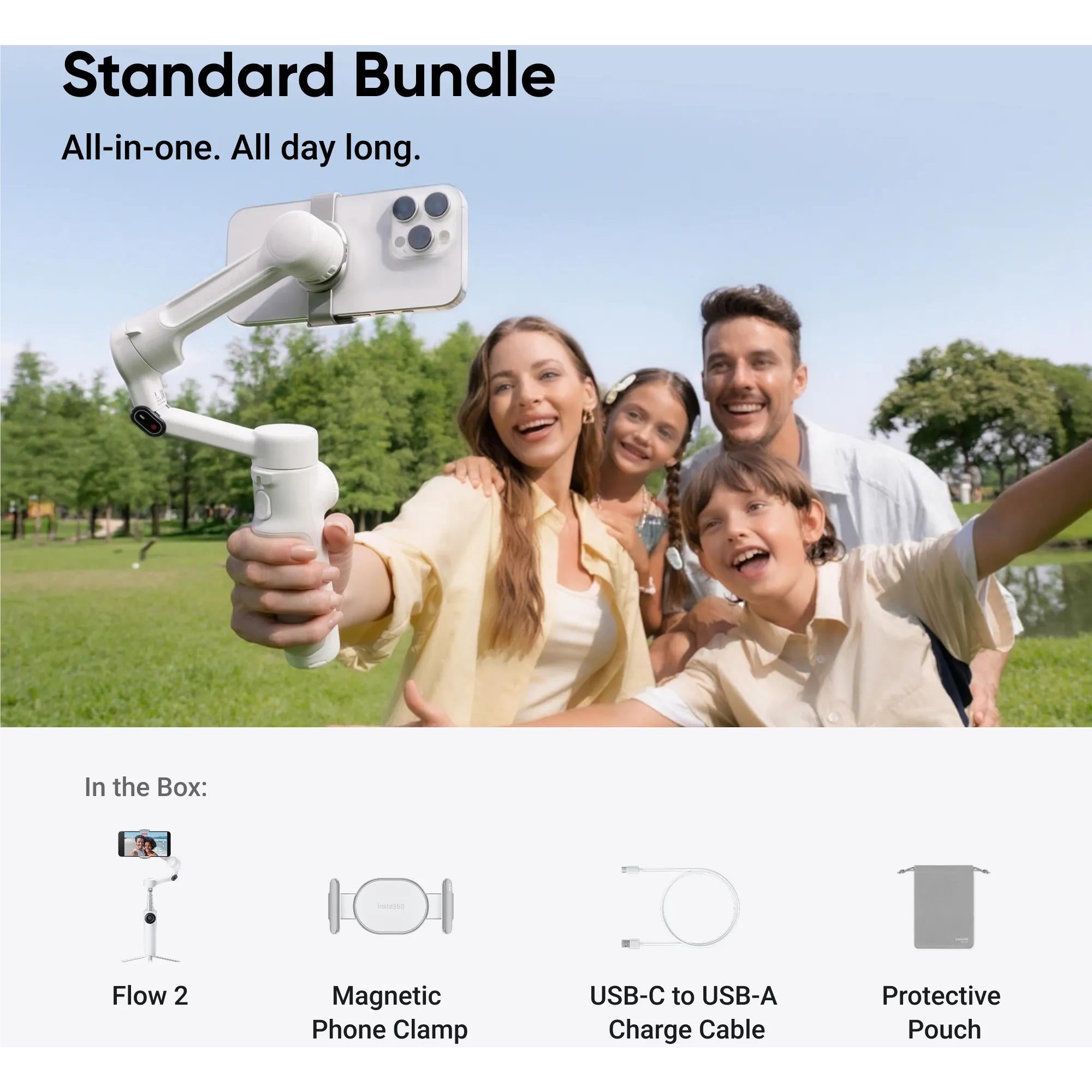 Insta360 Flow 2 Gimbal Standard Bundle (Summit White)