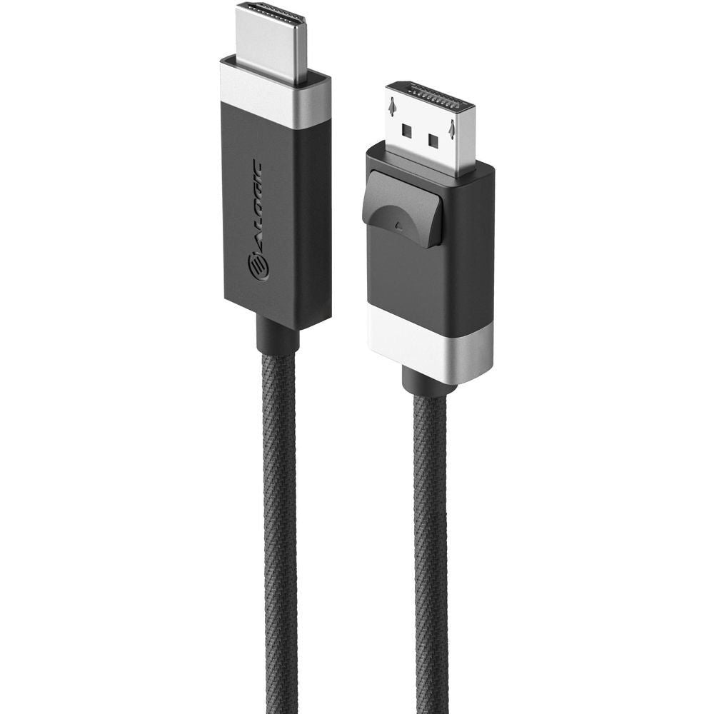 Active DisplayPort to HDMI adapter cable with braided black jacket, 2m