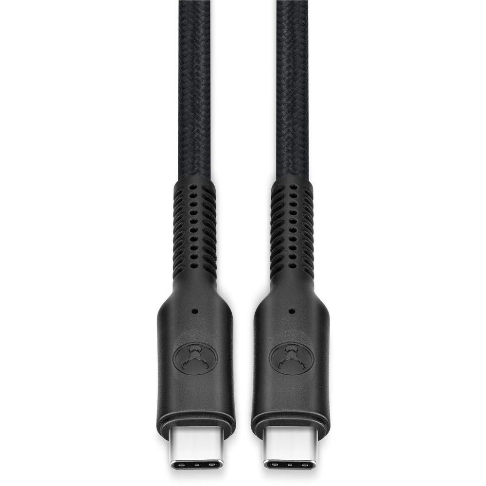 USB-C connector ends with vented strain relief and braided black cable