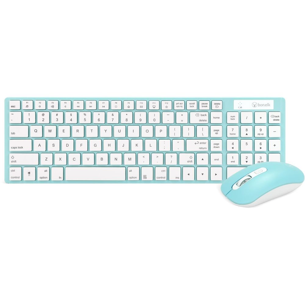 Bonelk Slim KM-322 Wireless Keyboard & Mouse Combo (Teal)