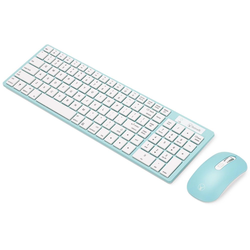 Bonelk Slim KM-322 Wireless Keyboard & Mouse Combo (Teal)