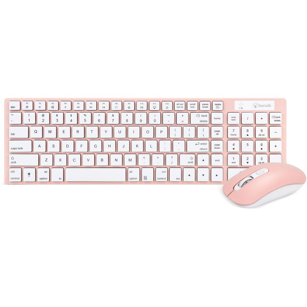 Bonelk Slim KM-322 Wireless Keyboard & Mouse Combo (Salmon)