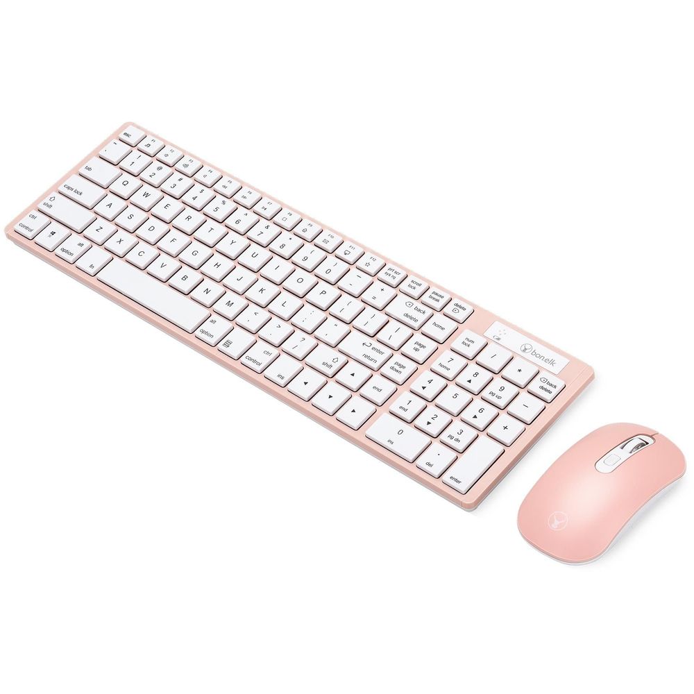 Bonelk Slim KM-322 Wireless Keyboard & Mouse Combo (Salmon)