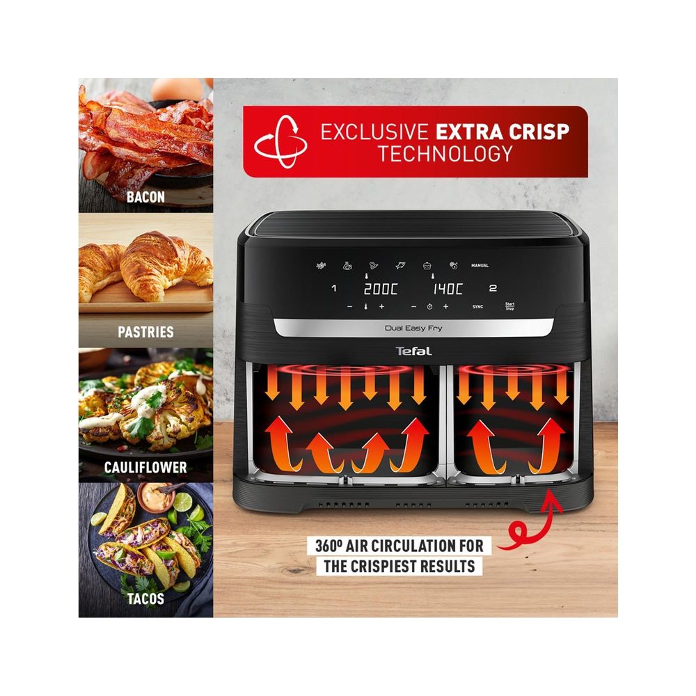 Tefal Dual Easy Fry Essential 8.3L Air Fryer (Black)