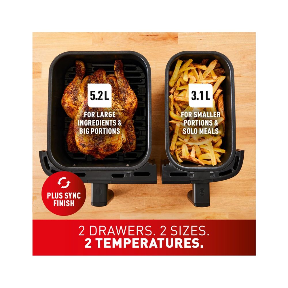 Tefal Dual Easy Fry Essential 8.3L Air Fryer (Black)