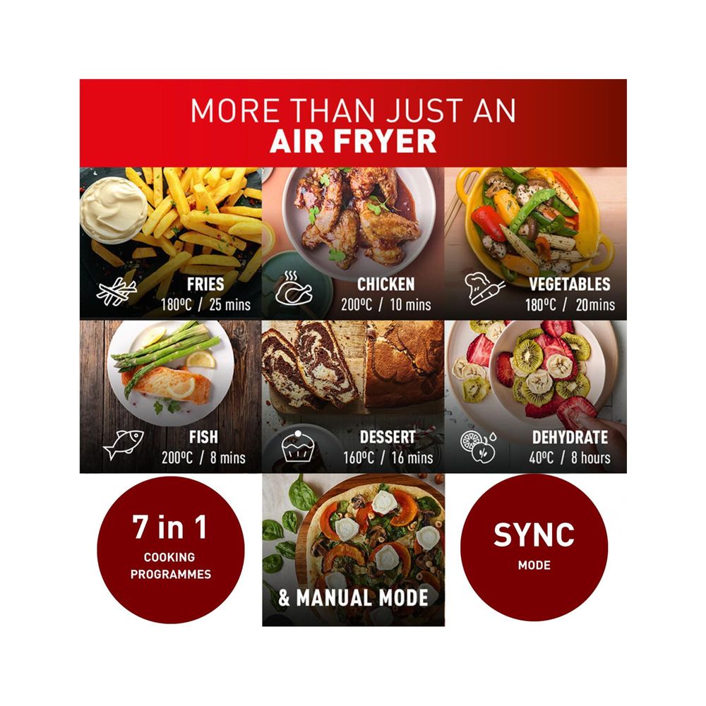 Tefal Dual Easy Fry Essential 8.3L Air Fryer (Black)
