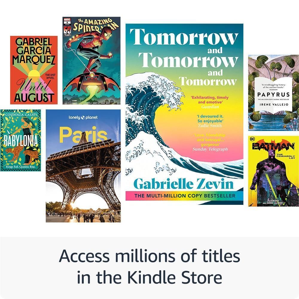 Collage of colorful book covers representing Kindle Store titles