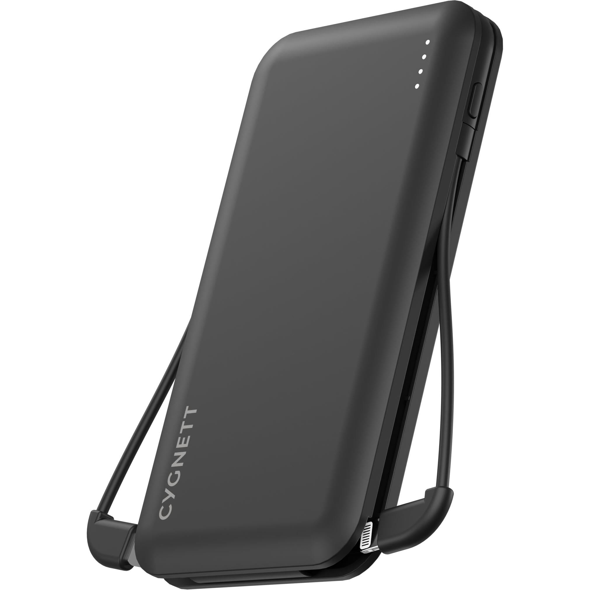 Cygnett ChargeUp Pocket Power Bank with Dual Intergrated Charging Cables [10K] (Black)