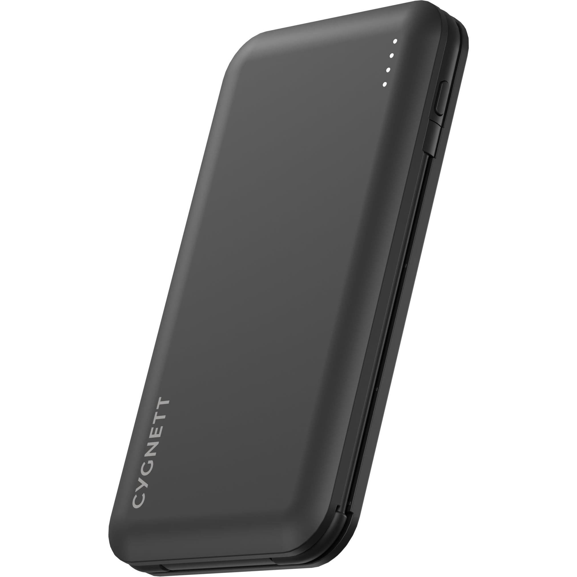 Cygnett ChargeUp Pocket Power Bank with Dual Intergrated Charging Cables [10K] (Black)