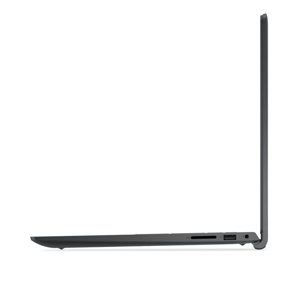 Dell 15-inch laptop right-side profile, showing ports along the edge
