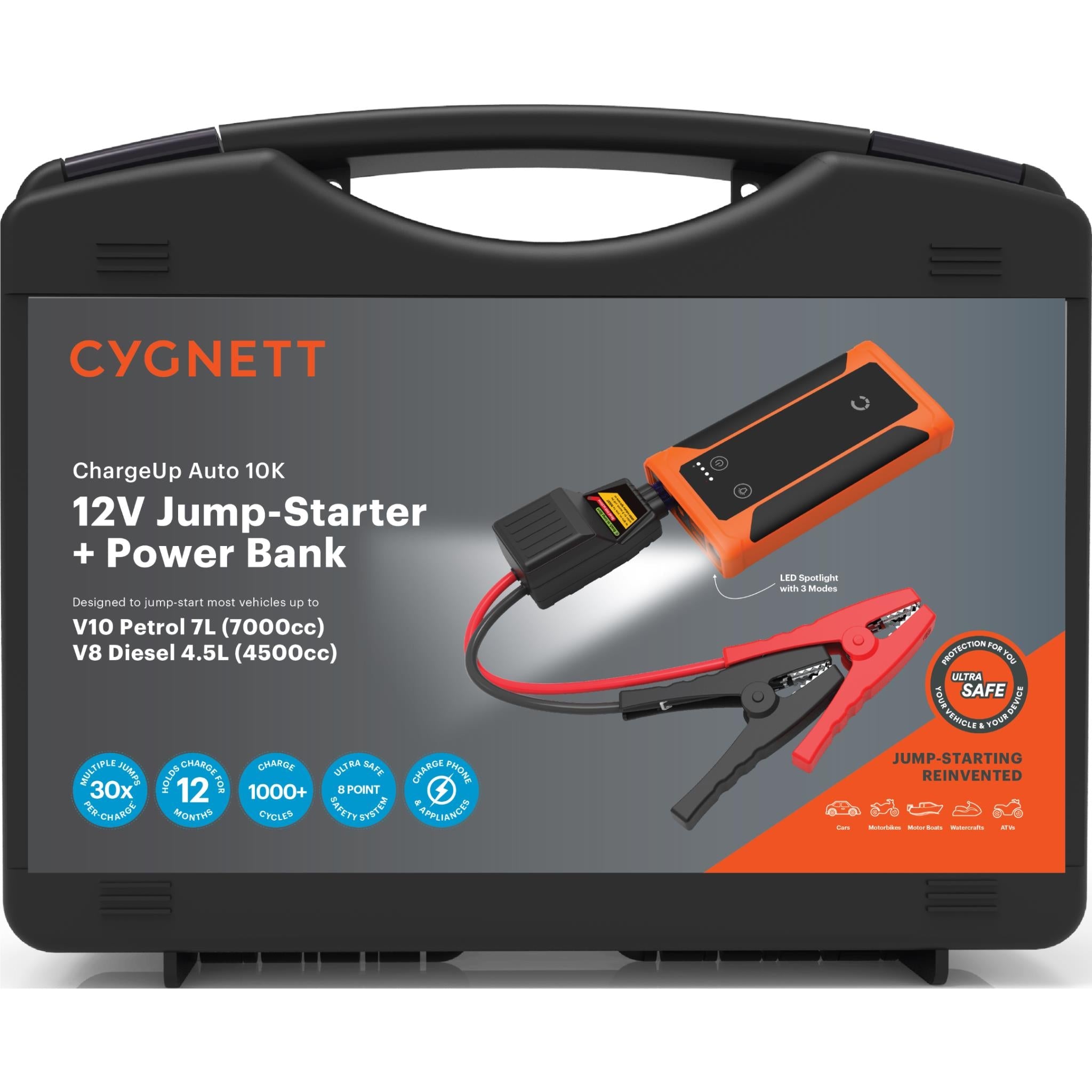 Cygnett ChargeUp Auto 10K 12V Jump Starter and Power Bank