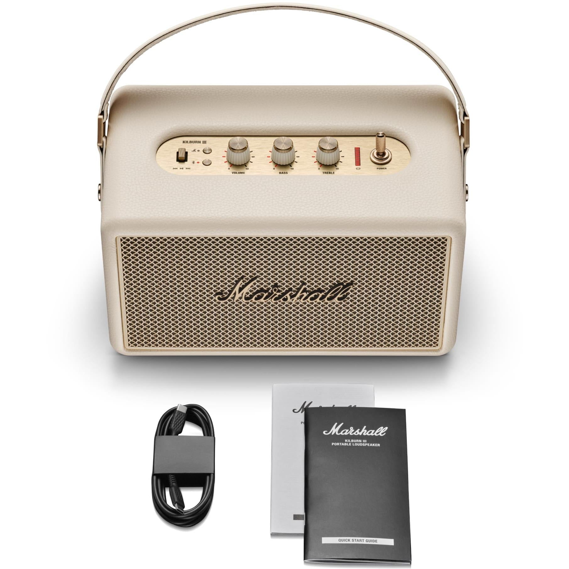 Marshall Kilburn III portable Bluetooth speaker in cream, image 5 - Portable Speakers at Tech Supply Shed NZ