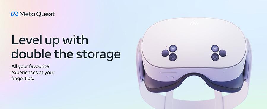 White Meta Quest 3S VR headset front view with controls and sensor area