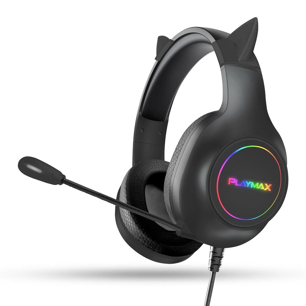 Playmax RGB Cat Ear Gaming Headset (Black)