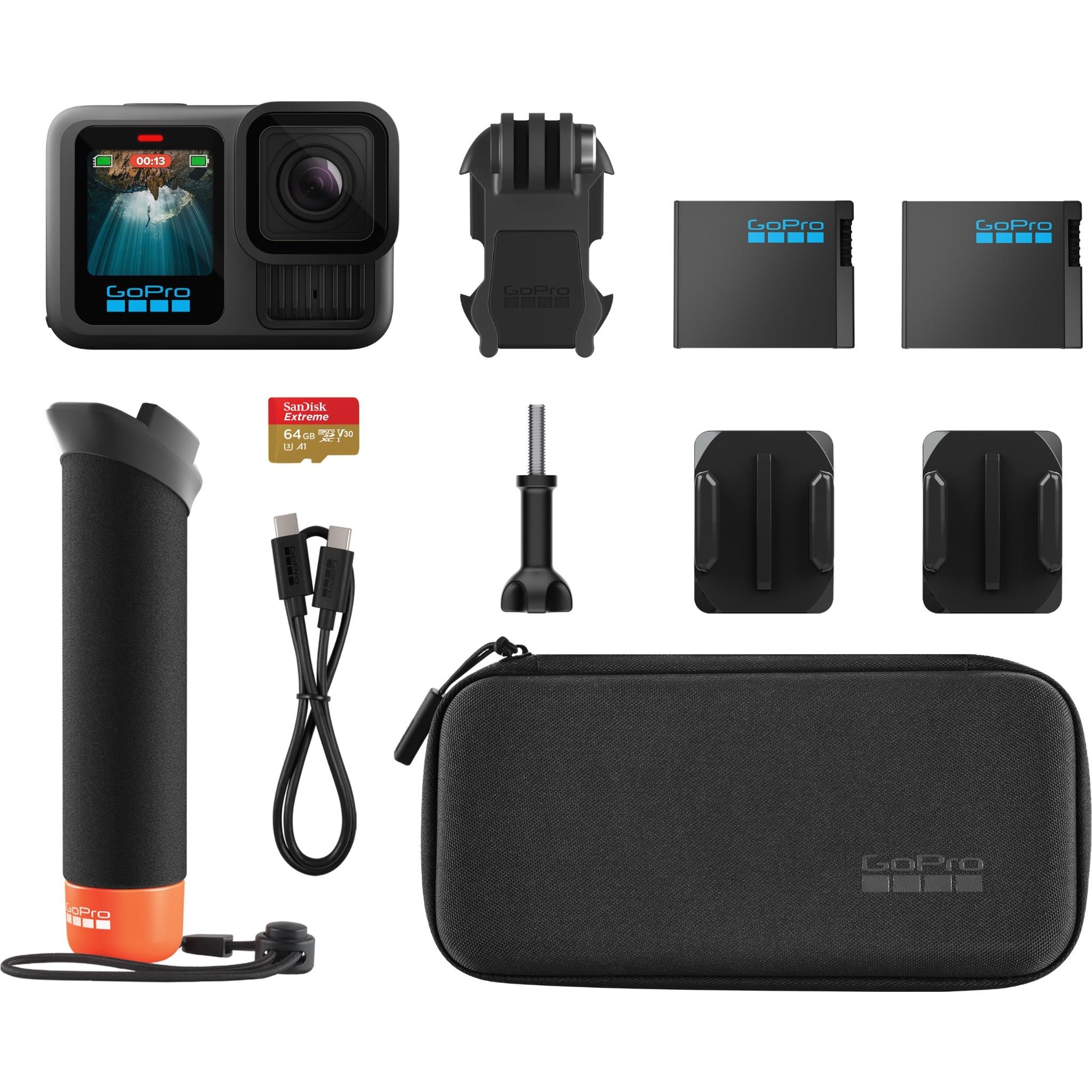 GoPro Hero13 Black 5.3K HyperSmooth 6.0 Action Cam Accessory Bundle