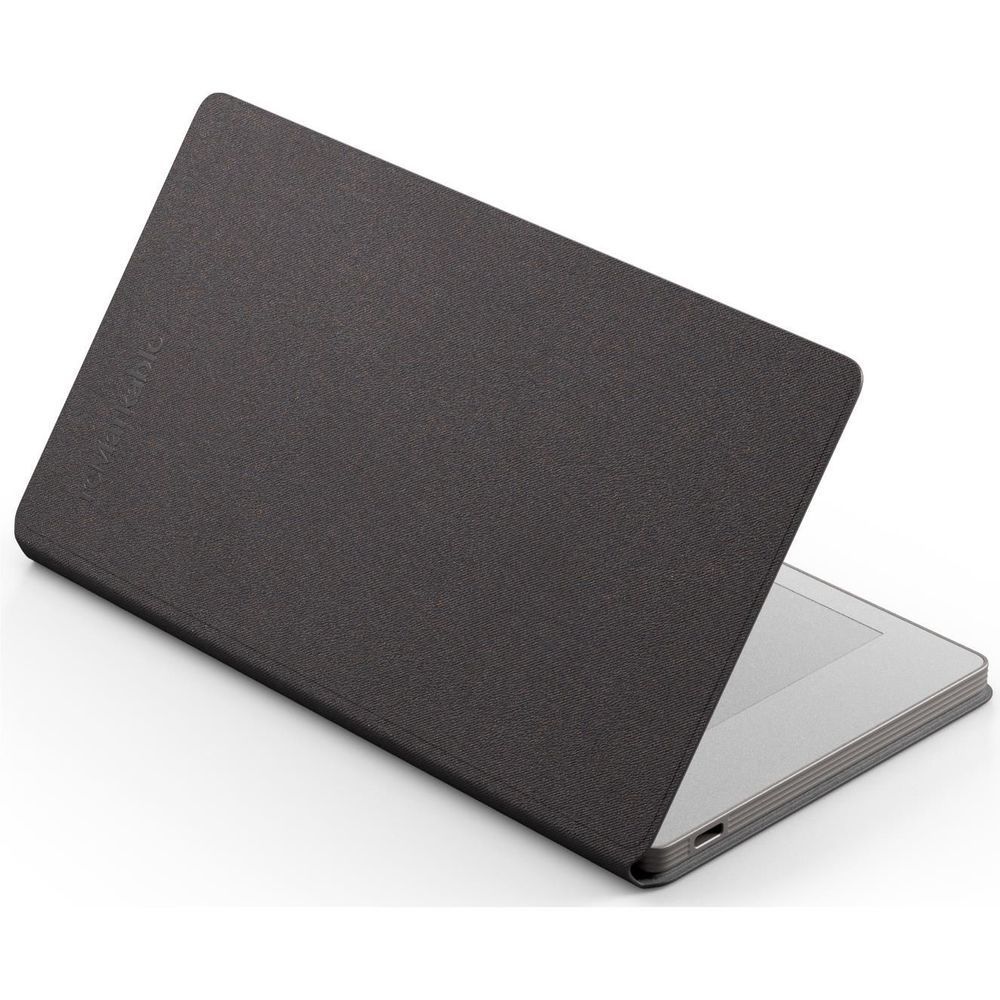 Basalt dark gray closed folio case, tablet corner peeking from underneath