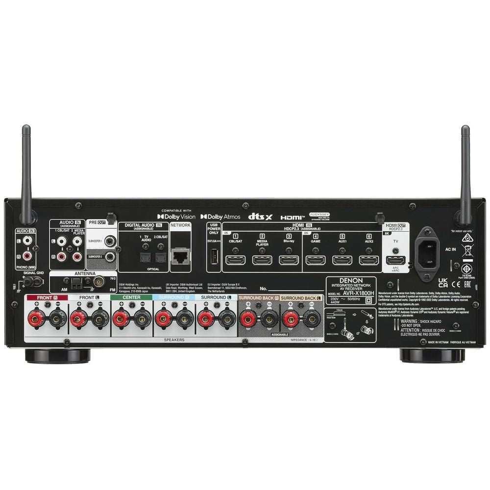 Denon AVR-X1800H 7.2Ch 8K AV Receiver