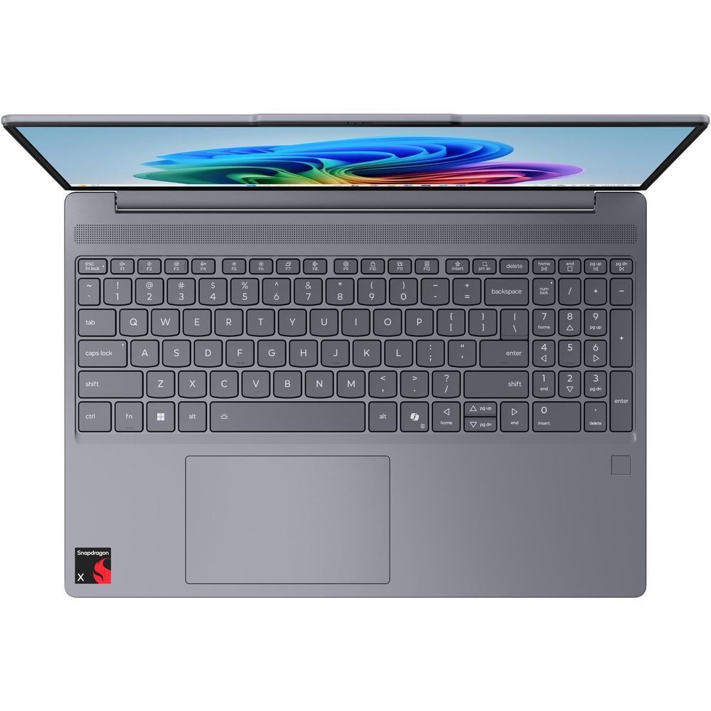 Dark-gray laptop keyboard deck with full-size keys and touchpad