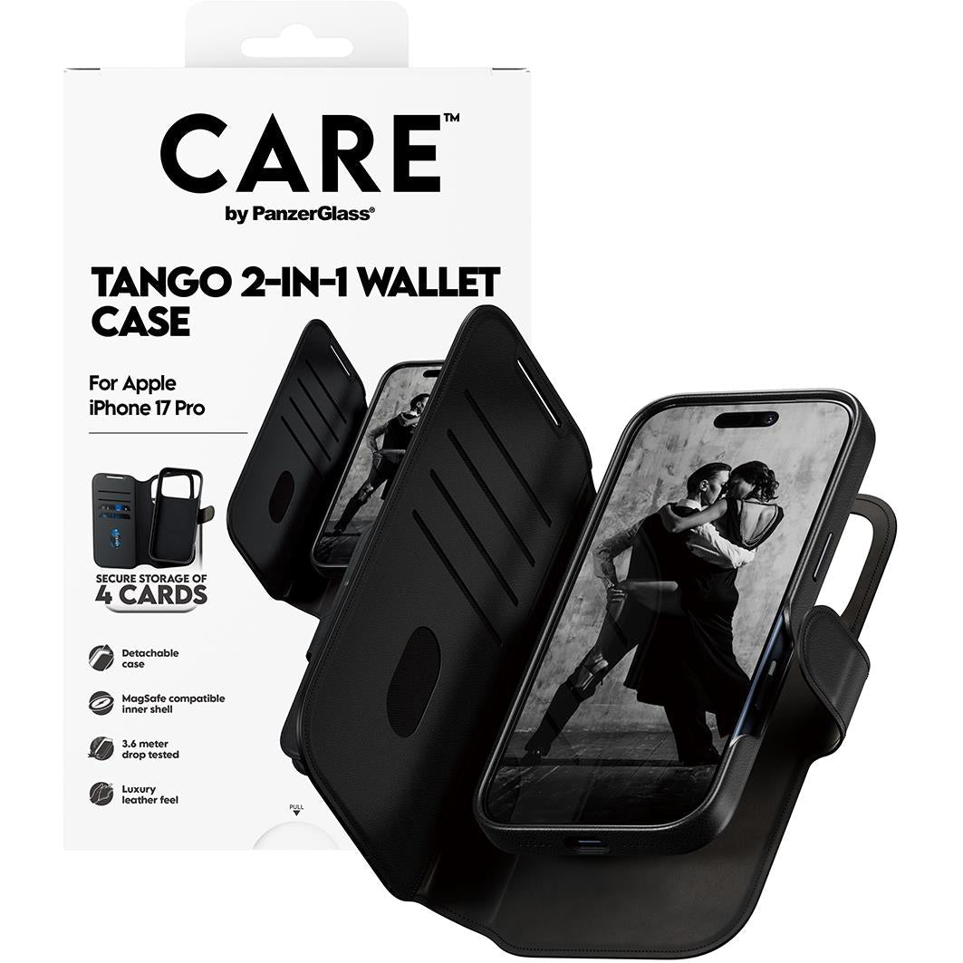 CARE by Panzer Tango Wallet Case for iPhone 17 Pro (Black)