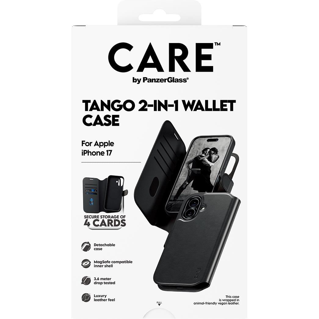 CARE by Panzer Tango Wallet Case for iPhone 17 (Black)